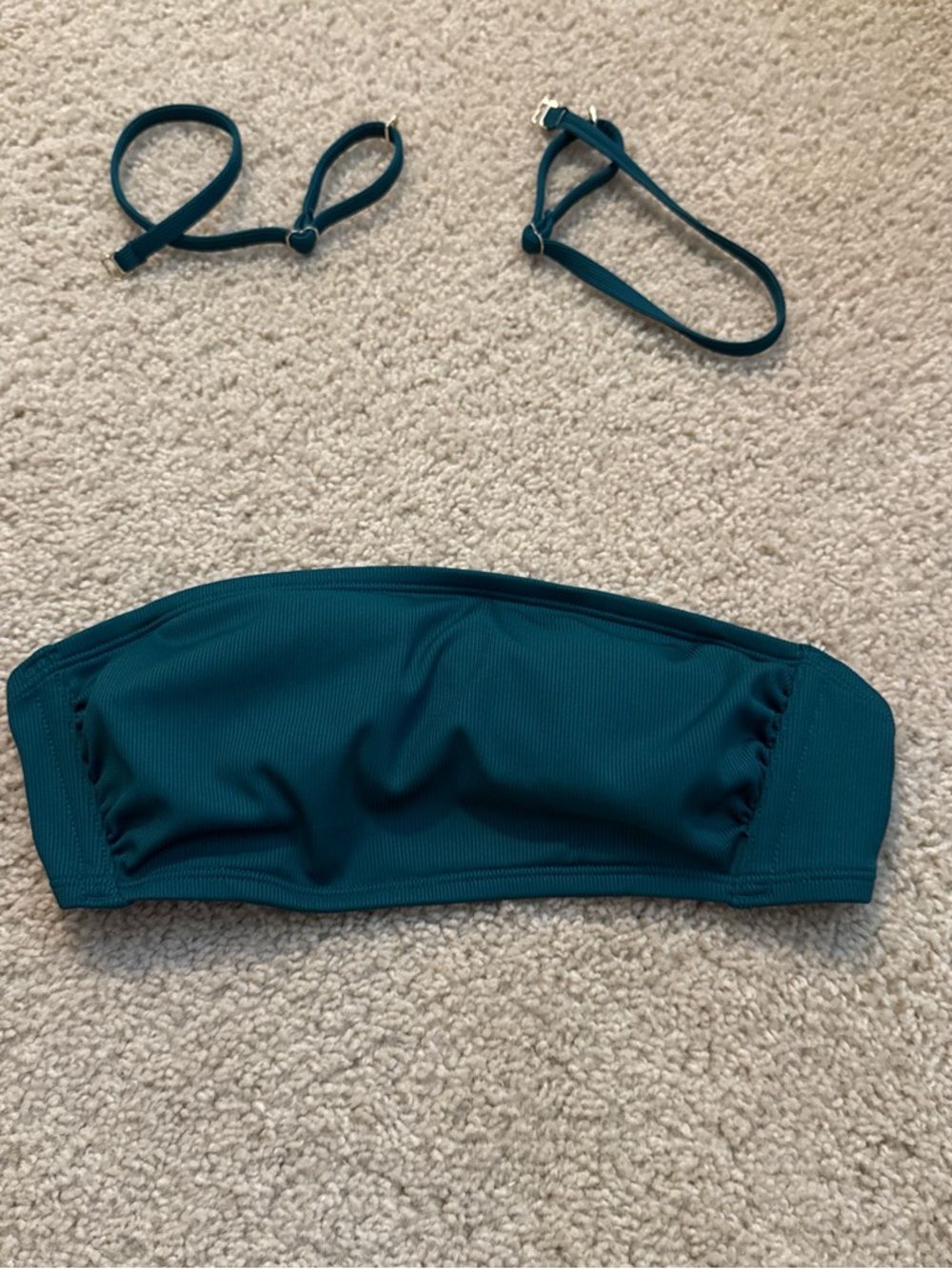 Teal Bandeau Bikini Top with Removable Straps